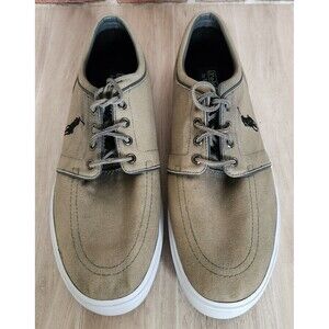 Polo Ralph Lauren Men's Shoes Size 15D Brown Canvas Low Top Casual Lace Up Faxon